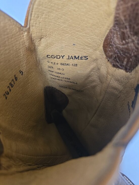 Cody James Men\'s BBME-128 Exotic Caiman Tail Western Boot Brown Size 10D main image 3